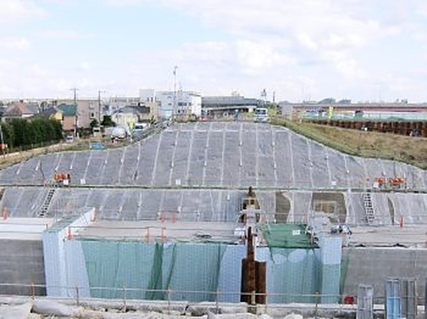 排水樋管新設工事の施工状況