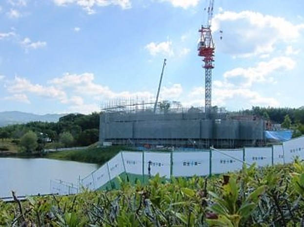 総合体育館の建設現場