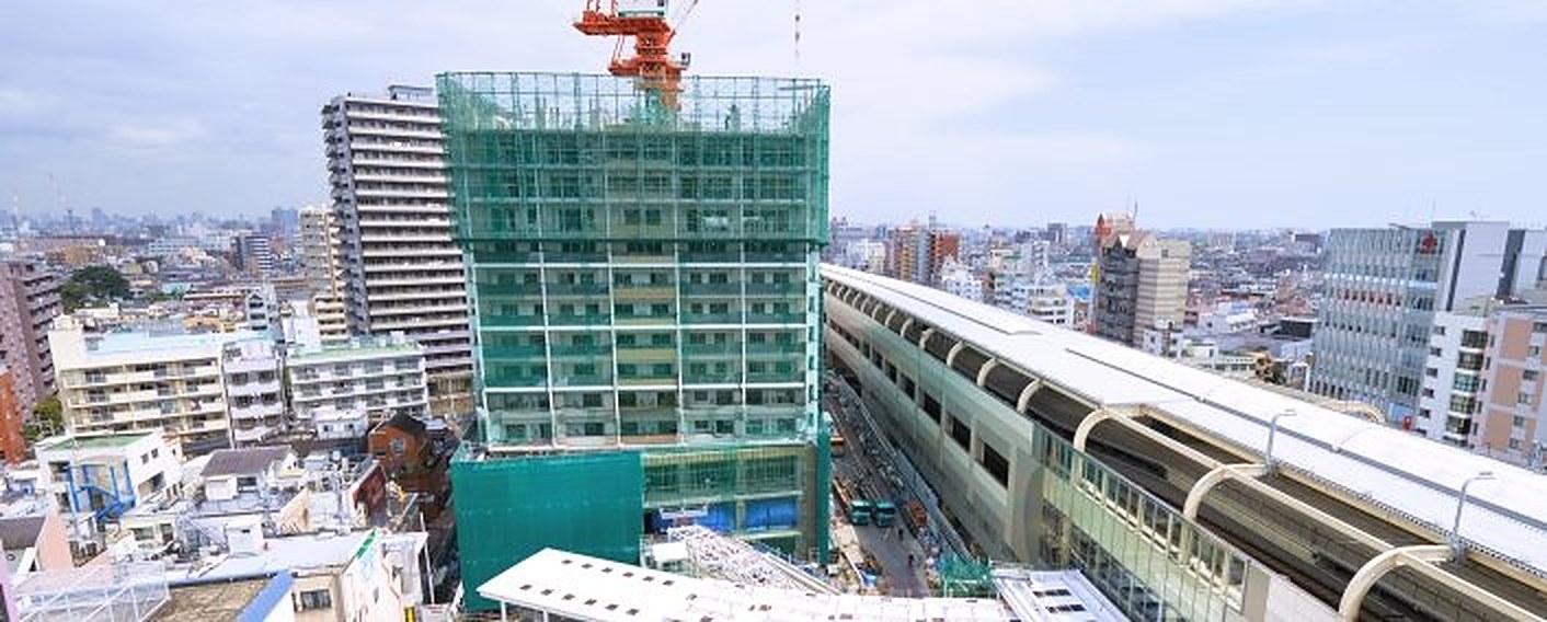 市街地再開発の建設現場